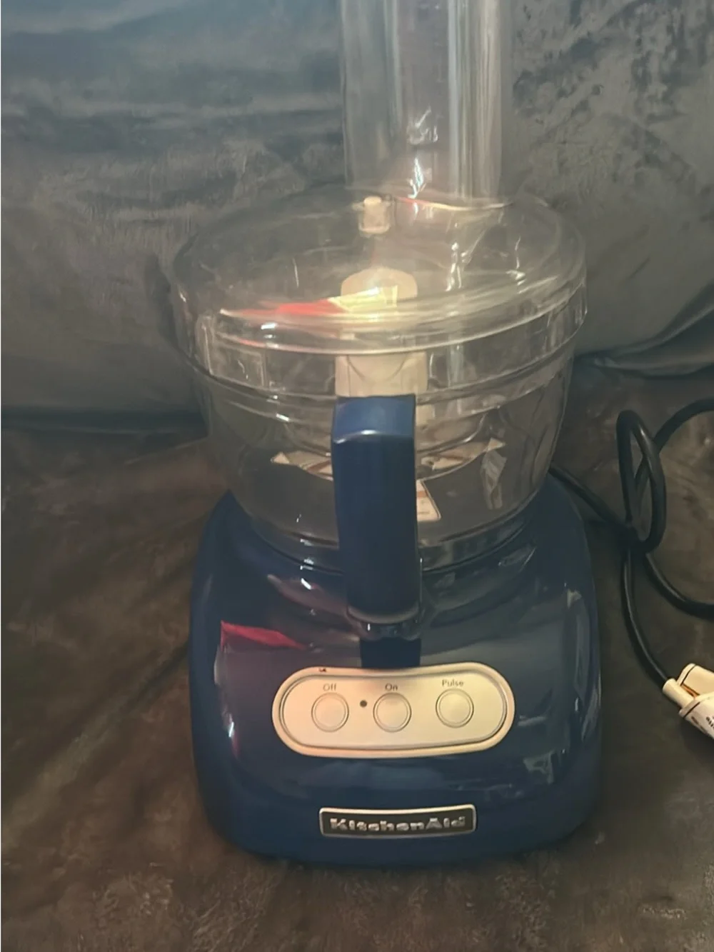 KitchenAid Blue Compact Food Processor with Push-Button Controls